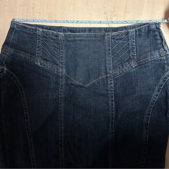 Bebe Denim Lace Back Corset Skirt Size Small - Picture 13 of 16